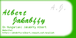 albert jakabffy business card